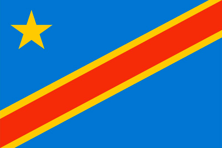 Bandera Congo, la República Democrática del